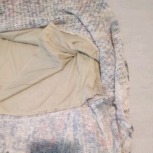 Reba Women's M Boho Cowgirl Western Peasant Lace Knit Mesh High Low Skirt - Picture 8 of 13